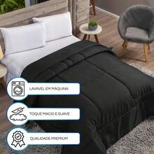 Double Percale 400 Thread Count Satin Duvet For Every Style - Black - View 4