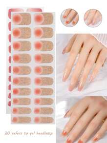 20/40 Fait référence à la bande d'ongles en gel semi-durcissant de couleur dégradée, autocollant en gel d'ongles durcissant aux UV, convient pour les UV, facile à utiliser et à retirer