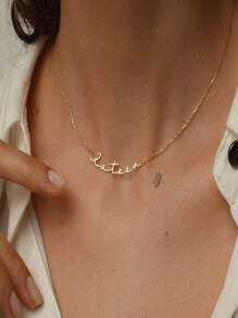 1PC Personalized Signature Name Necklace For Women Men 18K Gold Plated Dainty Custom Name Necklace Personalised Jewelry Gift For Her