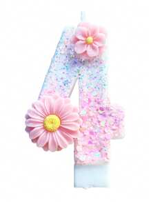 New Double Flower Decorated Numbers 0-9 Birthday Candles, 1st, 2nd, 10th, 11th, 15th, 16th, 18th, 20th, 30th, 40th, 50th, 60th Birthday Candles, Flashing Series, Birthday Cake Candles, Baking Candles, Atmosphere Decor, Suitable For 1-100 Years Old Birthday Party, New Year Party, Bachelor Party, Anniversary, Wedding, Ladies Night