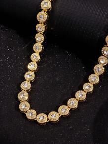 1 pieza Collar de Calle de Lujo, Único y con Estilo Punk, Adornado con Cristales Rhinestone para Hombre, Joyería de Calle para Uso Diario