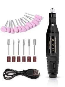 专业电动指甲钻机指甲锉美甲套装低噪音凝胶艺术去除剂修脚工具上釉抛光机抛光研磨机多种电动指甲钻头多功能美甲设备,可达到沙龙品质效果 - 彩色 - 查看 15