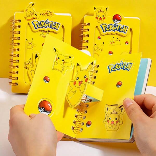 pokemon Pokemon Pokemon Pikachu Notizbuch - Lebhaft Pokemon-thematisches Notizbuch, perfekt für Notizen, Skizzen und Sammlungen, stilsvoll, ideal für Studenten und Pokemon-Fans, Cartoon Bleistiftkappe Schutzhülle