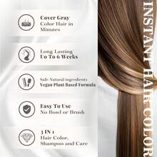 Natural Hair Dye Shampoo 3 IN 1, Hair Color For Gray Hair Coverage, Hair Coloring Shampoo For Women, Color Shampoo Beard Dye For Men, Vegan Ammonia Free Hair Shampoo (GOLDEN BROWN) - 金色 - 查看 6