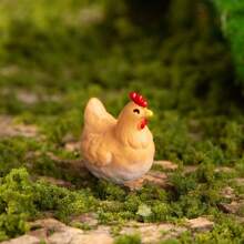 A Cute Resin Micro Landscape Ornament Featuring Animal Figurines Like Puppy, Piglet, And Lamb
