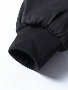 男士加大码长袖加厚保暖冬装外套，宽松版型，适合休闲、通勤、户外活动和秋季穿着。 - 黑色 - 查看 6