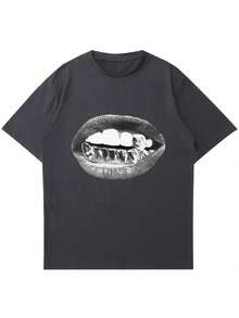 2025 男士夏季休闲圆领短袖T恤带骷髅印花