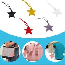 Personalized PU Leather Five-Pointed Star Bag Charms, Initial Five-Pointed Star PU Leather Suitcase Pendants, Bag Ornaments, Car Pendants, Decorative Bag Charms, Keychains, Suitable Gifts For Girlfriends, Bridesmaid Gifts, Wedding Accessories, Birthday Gifts, Classmate Gifts, Mother's Day Gifts, Couple Charms.