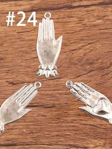 2 件哥特式心形吊坠，万圣节圣心吊坠，心形骷髅 Ex Voto Milagros 吊坠，可用于珠宝制作 - 銀色 - 查看 15