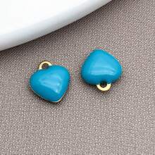 10pcs 8x9mm Cute Tiny Enamel Stainless Steel Heart Charms Mini Love Pendants For DIY Bracelet Necklace Earrings Jewelry Making Crafts Accessories
