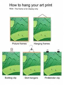 Tranh treo tường chủ đề người chơi golf, chất liệu vải canvas màu xanh lá cây sần, tranh nghệ thuật golf màu xanh lá cây sần, trang trí golf, tranh nghệ thuật thể thao, màu xanh tự nhiên không khung. - Nhiều màu - Xem 4