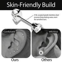 6/10 Pairs Small Stud Earrings For Women – Hypoallergenic Stainless Steel Tiny Earrings For Sensitive Ears, Cubic Zirconia Stud Earrings