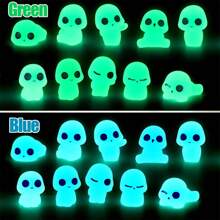 10 PEÇAS/20 PEÇAS/Pacote Acessórios Miniatura de Duendes Alienígenas que Brilham no Escuro para Jardim de Fadas, Kit Luminoso Miniatura de Fantasmas para Decoração de Micro Paisagem, Jardim ao Ar Livre, Pátio, Gramado, Quintal, Decoração Interna e Externa, Decoração de Paisagem de Jardim para Halloween (Absorve Luz Solar Durante o Dia, Autoluminescente à Noite)