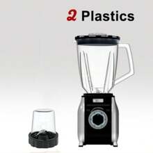 Feizsmile 1 pieza Licuadora silenciosa de 300W, procesador de alimentos, juguera, equipada con jarra de vidrio de 1.5L, vaso de plástico y taza moledora, diseño innovador y moderno, tres ajustes de velocidad, adecuada para hacer batidos, smoothies, jugos, fácil de limpiar, ¡un imprescindible para cocinas caseras casuales!