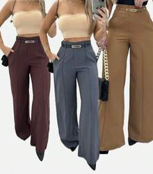 Kit 3 Women's Tailored Trousers With Belt - Nhiều màu - Xem 2