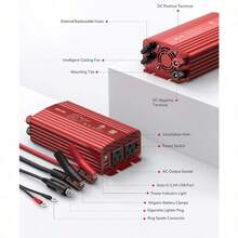 BESTEK Inversor de potencia de onda sinusoidal pura de 500 W CC 12 V a CA 2 tomacorrientes 110 V convertidor adaptador de cargador de coche con puertos de carga USB duales de 4.2 A listado ETL - 1Rojo - Ver 6
