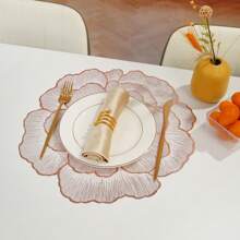 1 pièce/4 pièces/6 pièces/150 pièces Sets de table ronds en PVC style occidental avec motif pivoine, résistants à la chaleur, antidérapants, sets de table décoratifs pour hôtel, restaurant, fête, mariage, festival