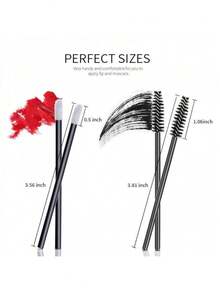 50/100pcs Cool Pure Black Disposable Makeup Brush Lip Brush Eyelash Brush, Lip Brush With A Replacement Container, Eyelash Lash Brush Stick Smear Lip Brush Makeup Brush Kit,Brush Set,Makeup Brush Kit,Make Up Brush Set,Make Up Set Complete,Makeup Brush Set,Complete Makeup Kit,Brush Kit,Brushes Makeup Set,Makeup Gift Set - Black - View 2