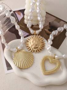 1 peça Moda Luz Luxo Simples Verão Liga Sol Pingente Tecido Torção Colar Senhoras Casal Irmãs Casal Jóias Presentes, Adequado Para Encontros Diários Feriado Praia Festa de Aniversário Férias Desgaste