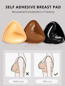 1 对双面自粘胸垫，胸垫粘性垫，可重复使用衬垫，胸罩比基尼隐形加厚胸垫防水游泳