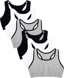 Women's Built Tank Style Sports Bra Value Pack Push Up Bras - 混紡灰 W. 黑/白/黑/混紡灰 W. 黑/白/黑 - 查看 1