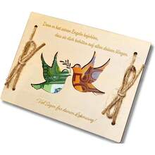 经典风格木质钱包礼品 - 创意木质钱包工艺品 - 毕业贺卡、学生礼金卡、大学生礼物、木质毕业派对贺卡 - 原木色 - 查看 16