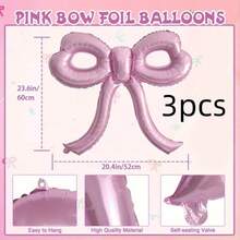 Rosa/Schwarze Schleifen Ballons, Schleifen Party Dekoration für Mädchen und Frauen, rosa Schleife Geburtstagsdekoration, riesige Folie Ballon für Baby-Shower, Braut Verlobung Hochzeit Dekoration, JunggesellinnenAbschied Party Zubehör