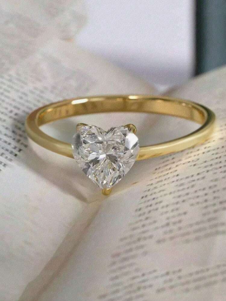 CVNANA 1pc Shiny Oval Cubic Zirconia Engagement/Wedding Ring, Women's Promise/Eternity Ring, Elegant Jewelry, Gift For Valentine's Day, Mother's Day, And Daily Wear, Gift For Mom/Mother - B - View 9