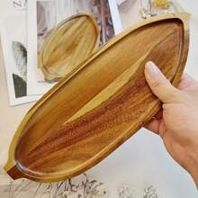Vintage Wooden Leaf-Shaped Serving Tray, Multi-Purpose Desktop Organizer Tray, Decorative Plate For Bedroom, Bathroom, Suitable For Meat, Vegetables, Sushi, Cheese, Bread, Fruit, Restaurant Decor, Wedding, Birthday Party, To Clean, Kitchen Essentials, Pastry Dish, Fruit Breakfast Plate, Elegant Dessert Plate