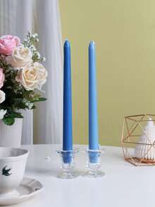 2pcs/6pcs 9.84in Colored Long-Pole Smokeless Soy Wax Candle, Wedding Table Decoration, European Romantic Candlelight Dinner Atmosphere Decorative Pole Wax, Wedding Festival Home Decoration, A Gift For Family - Multicolor - View 9