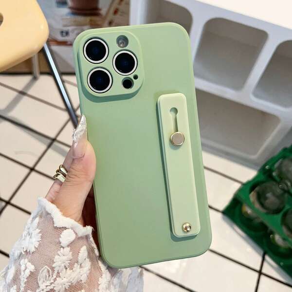 Llavero, Cordón para el cuello. 1 pieza de funda de teléfono de silicona suave con color líquido y forro de terciopelo lujoso para Apple/Honor/Redmi IP16 Pro Max, 15 Pro Max, S23 Ultra, S24 Ultra 5G
