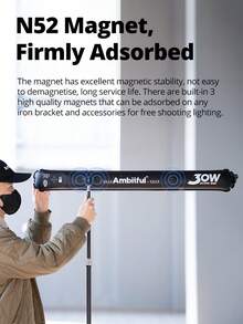 AMBITFUL GC30R 200K-10000K Flexible Soft Light Portable Outdoor Handheld Professional Photography LED Light, Suitable For Vlog Video Shooting