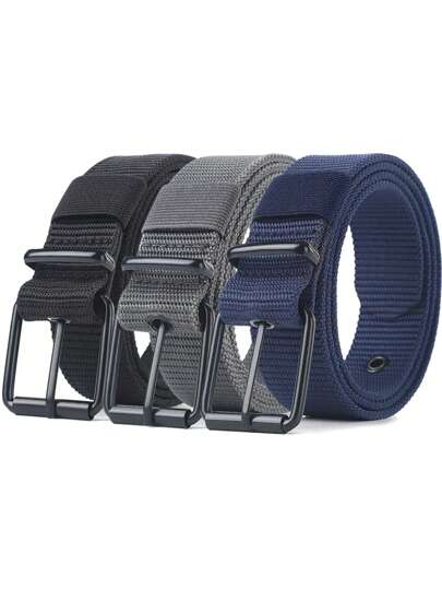1/3 piezas Cinturón de nailon minimalista y casual, hebilla de metal, diseño tejido transpirable, negro/gris/azul marino/verde/caqui, adecuado para trabajo, casual y uso diario, excelente como regalo casual, de negocios, para novio, esposo, padre, hombre, uso diario, moda, adolescente, al aire libre, vacaciones, atlético, viaje, estilo bohemio, vintage de otoño-invierno, accesorios, adecuado para adolescentes, jóvenes, hombres, casual, al aire libre, atlético, vacaciones, regalos de graduación, cumpleaños, uso diario, Halloween, casual, negocios, calle, bohemio, occidental, al aire libre, regalo para hombres, esposo, novio, padre, Navidad