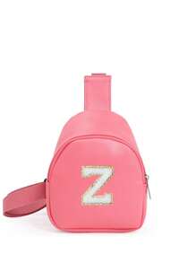 1 pieza Bolso cruzado de hombro con estampado de letras para niñas, bolso de pecho y cintura lindo adecuado para uso diario, exterior, viaje, senderismo, portátil, opción de regalo ideal