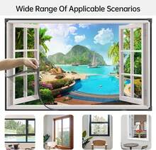 Magnetic Window Screen - DIY Window Screen Window Screens For House Windows Anti Mosquito Mesh Magnetic Screen Window Adjustable Net Fiberglass Fine Screen With Grey Mesh (24''x32'') - Multicolor - View 9