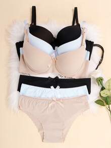 2Sets/3Sets/4sets Conjuntos sexy de brasier y calzón Sin Costuras | Brasier Push Up Seamless y Panty  Cómodo | Ropa Interior Femenina 2026 | Tallas Grandes Disponibles - Multicolor - Ver 6