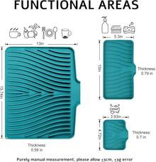 ER Kitchene Dish Drying, Stone Drying Kitchen Counter With Built-In Din, Non-Slip Din Pad With Built-In Din, Heat Resistant Stone Drying, 1Pcs 19. X 17, Greykitchen Accessories