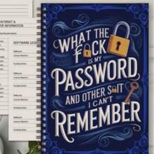 Teal Password Journal With Gold Key - Internet Login Organizer | Spiral Security Book For Usernames & Passwords | Home/Office/Back To School Essential