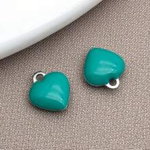 10pcs 8x9mm Cute Tiny Enamel Stainless Steel Heart Charms Mini Love Pendants For DIY Bracelet Necklace Earrings Jewelry Making Crafts Accessories