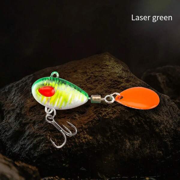Iscas de pesca giratórias com iscas de metal, iscas de metal, iscas de cauda de lantejoulas, iscas de pesca de longa distância para robalo
