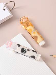 1 Pc Cat's Paw Shaped Eraser, Creative Push-Pull Design Style, Eraser That Uses Pencil To Answer Questions In Textbooks, Homework Writing Errors And Exam Answer Errors, Fashionable And Portable School Supplies, A Must-Have For Back-To-School Season. School Supplies,Back To School