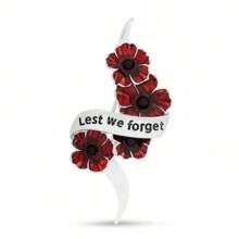 Auf dass wir nicht vergessen Rote Emaille Blumen Mohn Brosche Rucksack für Schule Büro Accessoires Hemden Jacken Schmuck Weihnachten Halloween Kleidung Anstecker Lustig Süß Lehrer Geschenke