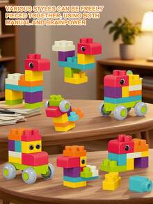 Soft Rubber Building Blocks For Toddlers 3+, Large Choking-Proof Blocks | Squeeze & Stack Educational Toys | 18/26/32PCS Baby Gift,For Back-To-School Season, Halloween, Christmas - Large Particle Soft Plastic Building Blocks - View 7