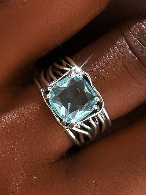 1pc Vintage Silver Faux Pearl Boho Style Ring For Women, Suitable For Wedding, Engagement, Daily Wear