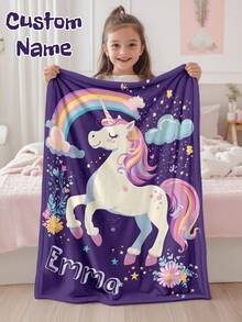 1pc Customized Personalized Blanket, Text Blanket, DIY Blanket, Patterned Blanket, Memorial Blanket. Tapestry, Photo Portrait Blanket Design, Suitable For Girls, Boys, Adults, Valentine's Day, Lightweight, Baby Blanket, Personalized Blanket, Personalized Photo Blanket, Personalized Throw Blanket, Personalized Baby Blanket, Newborn Blanket, Suitable For Mother's Day, Birthday, Children's Day, Father's Day, Halloween, Christmas