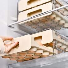 Caja organizadora para huevos de 2 niveles cocina almacenar, recipiente multiusos para refrigerador, estructura transparente apilable, capacidad para 24 huevos, diseño compacto, materiales duraderos y seguros para alimentos, organización eficiente y fácil limpieza, ideal para hogares modernos - Gris - Ver 9