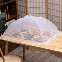 1pc Large Foldable Food Cover Fly Proof Kitchen And Outdoor Camping Food Cover, Feast Insect Proof Food Cover - White - View 3