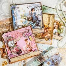 20/40/60/80 Peças Conjunto de Adesivos Florais Vintage, Folha de Adesivos em Papel Fosco Pode Ser Escrito, Adesivos Decorativos Para Scrapbooking, Série Jardim dos Sonhos, Bottom de Papel Temático Floral Vintage e Figura Para Jornalismo (Papel de Adesivo + Papel Escrevível), Material Escolar, De Volta às Aulas