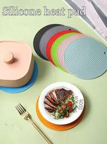 1/5/10pcs Honeycomb Silicone Placemats, Non-Slip Pads, Pot Holders, Table Mats, Heat Insulation Coasters, Multi-Function Round Heatproof Silicone Mats, Cup Coasters, Hot Pot Holders, Kitchen & Dining Accessories, Picnic Blankets
