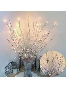 1 pièce Guirlande lumineuse LED de 72 cm de hauteur avec 20 lampes, décoration alimentée par batterie pour chambre à coucher, anniversaire, intérieur, mariages, fêtes, vacances, vases à fleurs, cadeaux, lumières scintillantes colorées, lumières de fée, décoration d'Halloween, décoration de maison, décoration de fête, décoration d'Halloween, décoration de chambre, décoration de jardin d'Halloween pour cadeau de fée - Prune - Voir 8